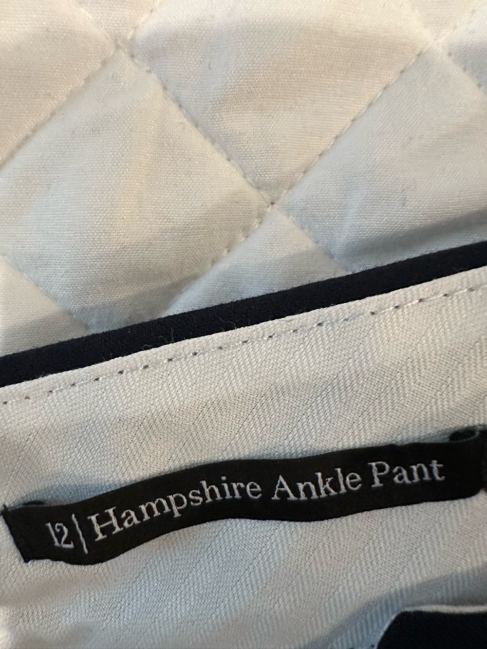 TALBOTS Dark Navy Dress Pants - Classic Straight Fit Hampshire Slit Ankle Pant - Picture 4 of 6